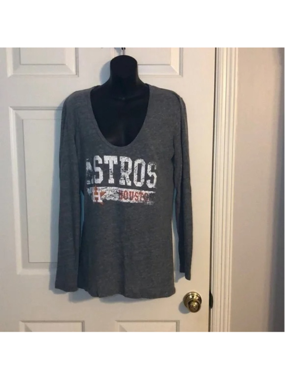 Houston Astros Long Sleeve V Neck T-Shirt